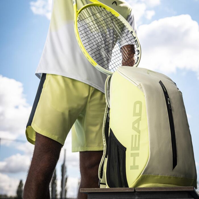 HEAD Tour Backpack 25L - Black/White (Sage) - Tennis Backpack for Travel & Gear Storage