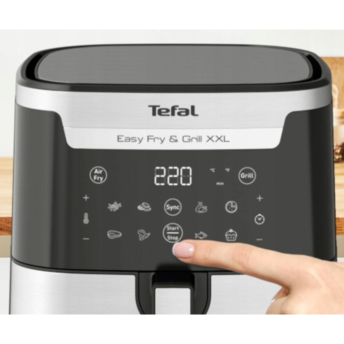 Аерофритюрниця та гриль 2в1 Tefal XXL: безмасляна фритюрниця, 1400 Вт, 6.5 л, з сепаратором
