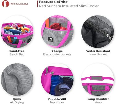 Red Suricata Large Mesh Beach Bag - Beach Bags and Shopping Bags (Gray/Pink)