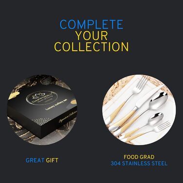 Набір столових приборів DAFFODILY з нержавіючої сталі 18/10, золотий колір. Столовий набір, набір столових приборів, нержавіюча сталь, столовий прибор, посуд, золотий, для дому, посудомийна машина.