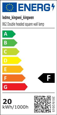 LED-водостійка настінна лампа Kingwen 4 шт. 20W, 3000K, IP65, чорний колір
