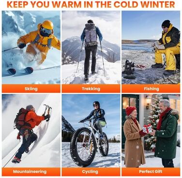 Електричні гріючі шкарпетки SOPPY, унісекс, 6000mAh, для катання на лижах, піших прогулянок, активного відпочинку, чорні