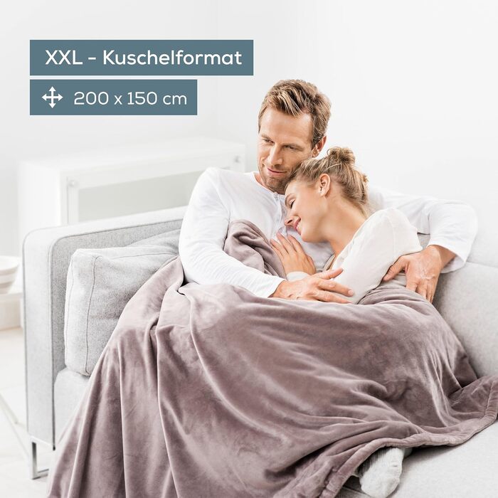 Електрична ковдра Beurer HD 150 XXL - 200x150 см, 6 температурних режимів, автовимкнення, машинне прання, бежева