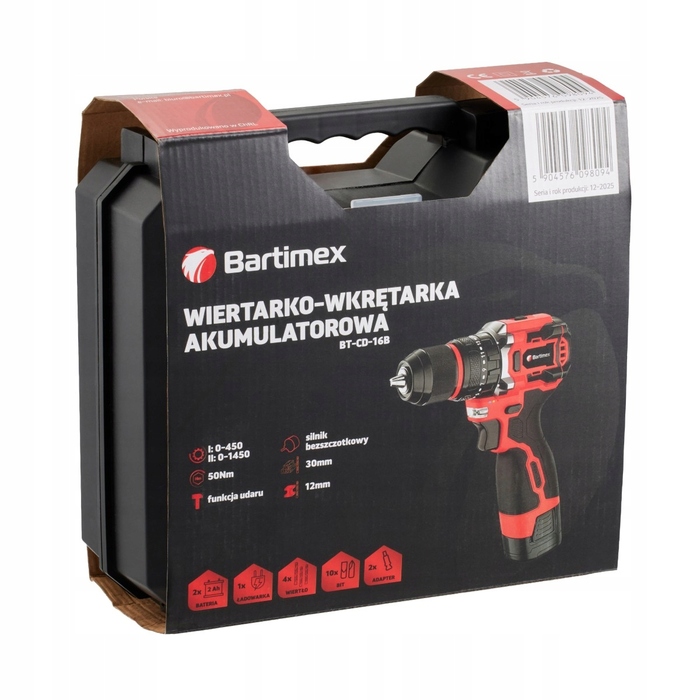 Акумуляторний шурупокрут Bartimex 20 В BT-CD-16D