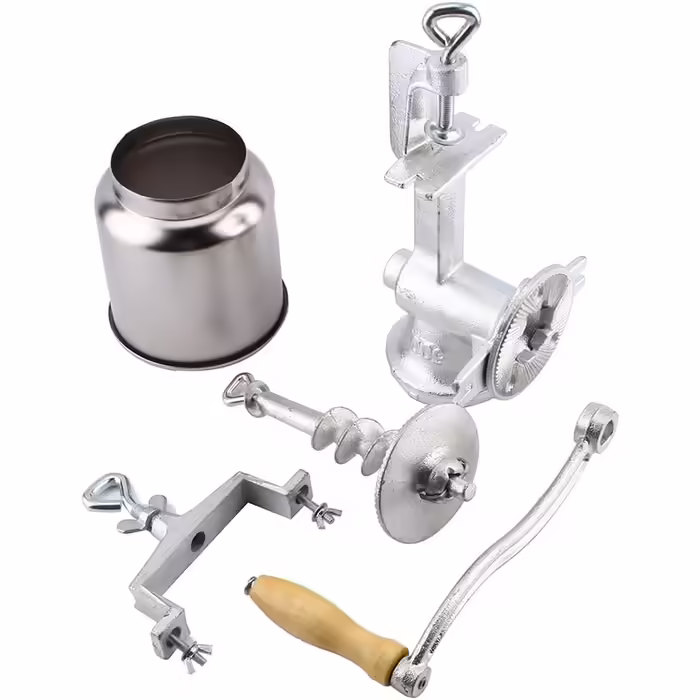 Manual Grinder, Table Clamp Corn Mill Grain Mill, Manual Mill Manually with Large Cast Iron Hopper for Grains, Seeds, Coffee, Corn, Pepper, Nuts 43 x 28 x 16 cm