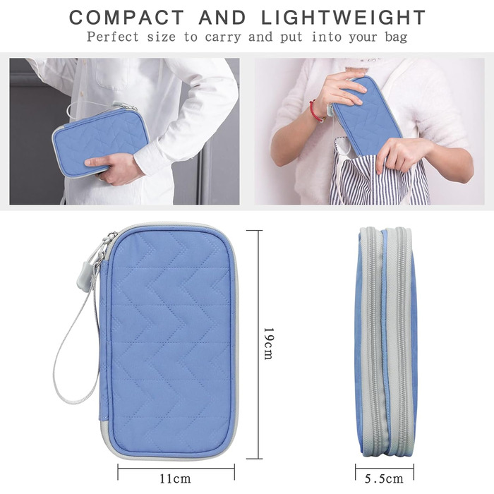 Органайзер для кабелів Skycase: компактна сумка для аксесуарів, USB, Power Bank, 19 x 11 x 5.5 см (фіолетовий)
