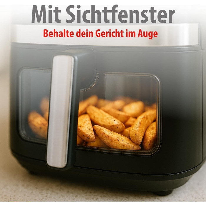 Фритюрниця Alpina Heißluft XXL: Airfryer на 4-6 осіб, 1800W, 9L, цифровий дисплей, таймер 2 год