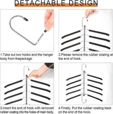 2 шт. Плечики для одягу економії місця з неслизьким покриттям. Організація шафи та зберігання для пальто, штанів, шарфів, краваток. Cxeuhk022bk2