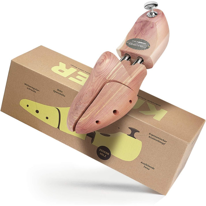 Schlesinger - TESTSIEGER - Premium Men's Shoe Trees made of fine cedarwood for optimal shoe care - Kaiser Model - Includes Free Shoe Care E-Book