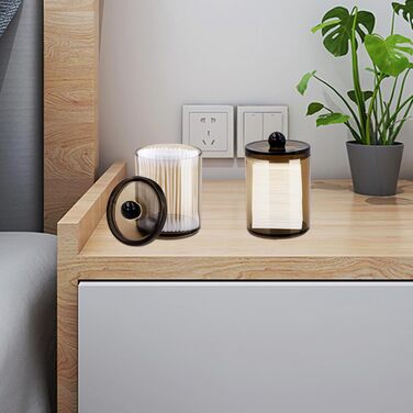 Органайзер для ватних паличок TOKSEO (3 шт.), ватніків, зубної нитки, косметики, чорного кольору