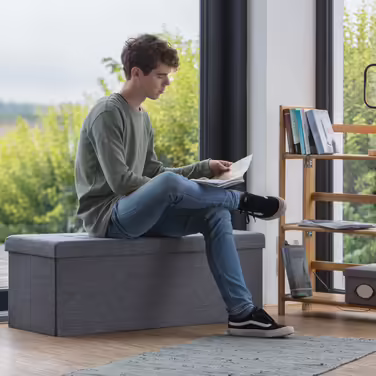 Relaxdays Foldable Bench Linen