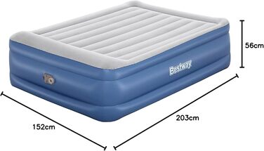 Надувний матрац Bestway Tritech Queen розмір 203x152x56 см з вбудованим насосом