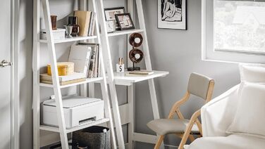 SoBuy FST40-W Folding Chair Kitchen Chair with Padded Seat and Backrest white (Grey)