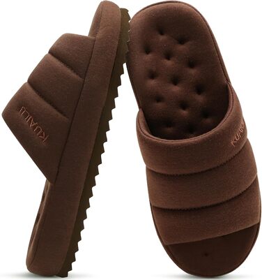 Чоловічі домашні тапочки KuaiLu, стильні, з м'якою устілкою з піною пам'яті, з цупкою гумовою підошвою, для дому та вулиці (темно-коричневі, 43 EU)