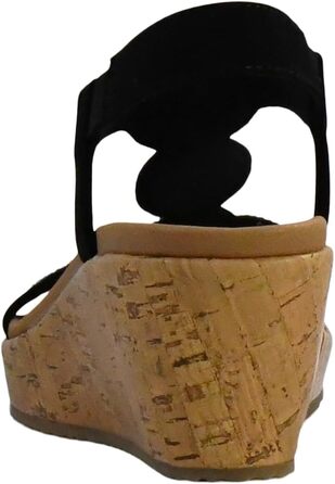 Босоніжки жіночі Skechers Beverlee Date Glam на танкетці, чорні (40 EU)