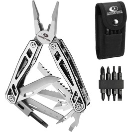 Mossy Oak 21-in-1 Multi-Tool - Stainless Steel Pocket Knife & Multi-Function Tool for Camping, Hiking & Repair - Includes Pouch