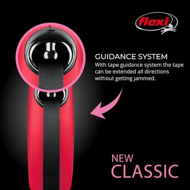 Рулетка для собак Flexi Classic, червона, розмір S, до 11,8 кг, 4,8 м