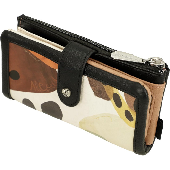 Anekke Alma RFID Wallet, Protection and Elegant Style, Spacious Compartments and Zipper, Dimensions: 18 x 10 x 2 cm, Wallets for Women, Multicolor