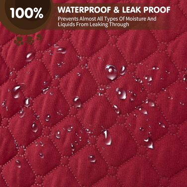 Водонепроникний килимок для собак PETCUTE 75x180 см, червоний. Захист дивану від бруду та шерсті. Міцний, легко миється, не слизький.