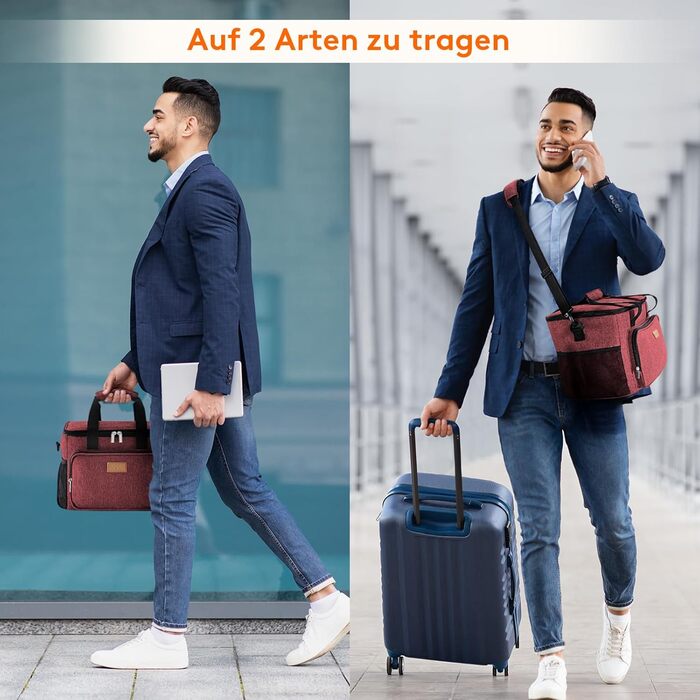 Сумка-холодильник LifeWit 15L, 24 відділення, червона (для їжі, пікніків, подорожей)