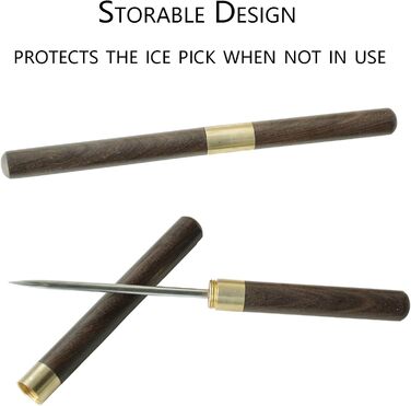 Ice pick set with safety wood handle. Ice pick for breaking ice. Ice pick tool. Ice pick for the kitchen. Kitchen tool. Ball crusher. Ice crusher. Ice pick for...