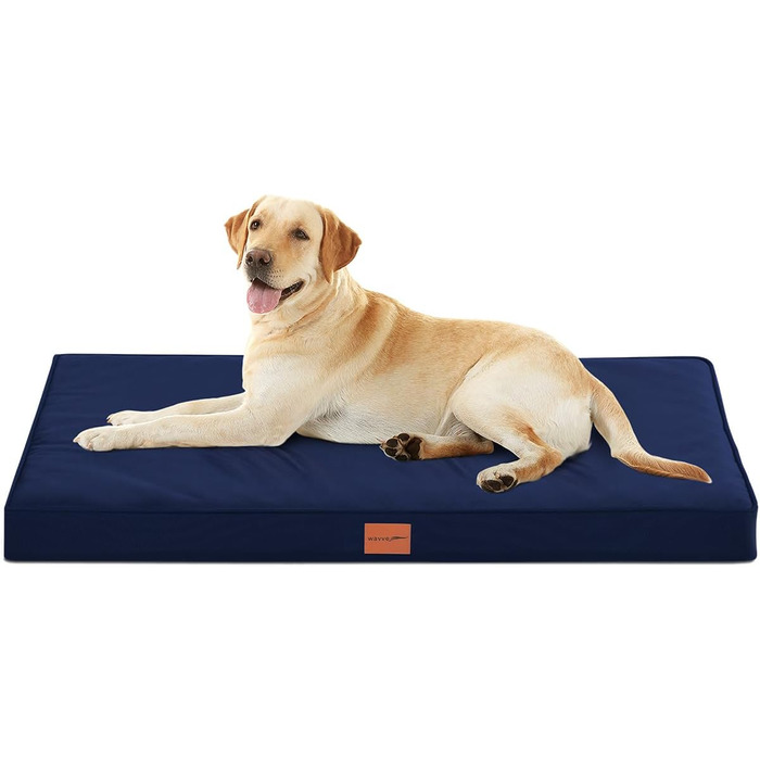 Orthopedic Dog Bed, Dog Sofa with Egg Crate Foam for Large Dogs, 112 x 81 cm, Removable and Washable, Non-Slip Bottom, (L 112 x W 81 x H 8 cm, Navy Blue)