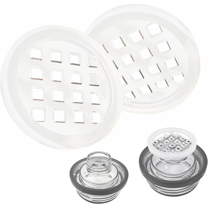 Ice Blockers for Yeti Rambler bottles, prevent cubed or crushed ice from entering your drink, fits 18, 26, 1020 ml bottles, 2 pack