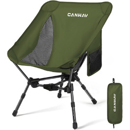 Складний туристичний стілець CANWAY, ультралегкий, 180 кг, армійний зелений