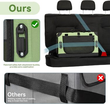 Транспортна переноска для собак та котів Petsfit, складана, для подорожей та авто, XS, зелена