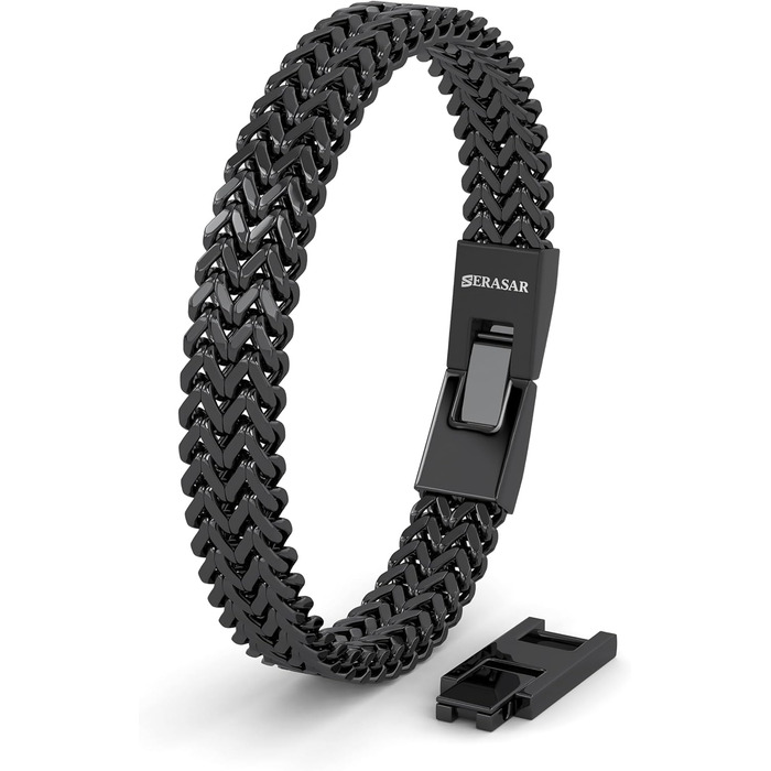 Чоловічий браслет SERASAR з нержавіючої сталі 316L | Водостійкий | З надійним закриттям | 3 кольори | У подарунковій коробочці 20 см Franco Schwarz
