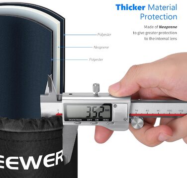 Чохол для об'єктивів Neewer 4 шт. з товстим неопреновим захистом для об'єктивів DSLR-камер (Сумісний з Canon, Nikon, Sony, Olympus, Panasonic). Розміри: Малий, Середній, Великий, XL