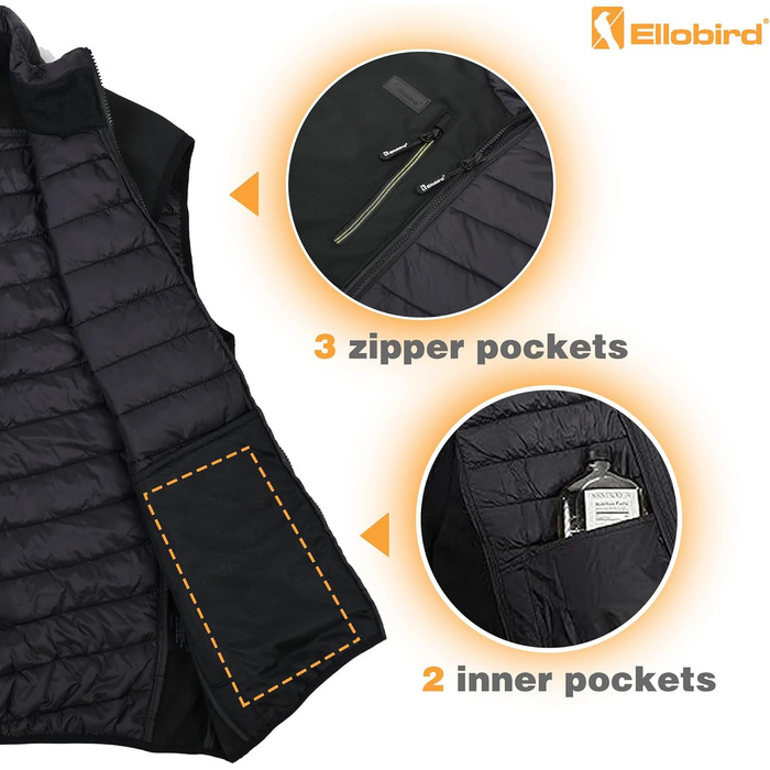 Легка баффер-застібка Ellobird для чоловіків: робота, походи, відпочинок, зима, бавовна, чорний колір, розмір M
