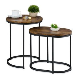 Relaxdays Set of 2 Side Tables - Industrial Design