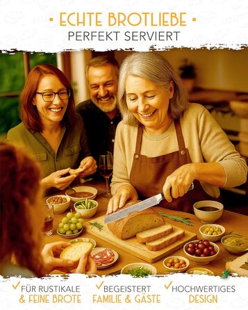 KRUSTENZAUBER Brotmesser з хвилястим лезом 20 см: міцне, з нержавіючої сталі, для точного нарізання хліба та хлібобулочних виробів