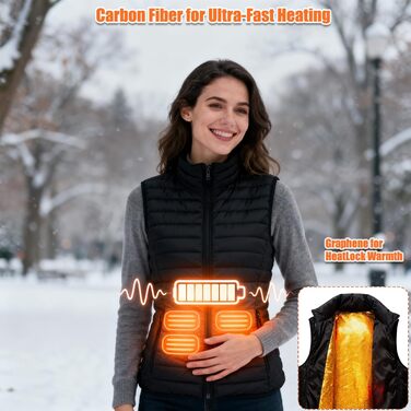 Тепла жилетка з підігрівом для чоловіків та жінок з Powerbank, 12 зон нагріву, 3 температурні режими, 20000mAh, 3XL