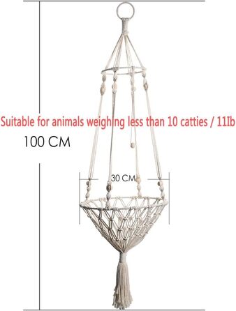Гамак для кота Макramee ручної роботи, підвісний, для дому, внутрішнє вікно
