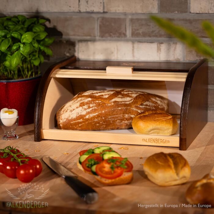 Brotbox FALKENBERGER з бука, 38x28x18 см, XL, традиційна, ручної роботи (колір: коричневий)