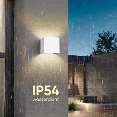 2 Pack LED Wall Light 12W, Indoor/Outdoor Aluminum Wall Lamp Adjustable Beam, 3000K Warm White Outdoor Wall Light IP54 for Living Room Bedroom Garden (White)