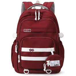 Дитячий рюкзак для школи дівчинки-підлітка, водонепроникний, легкий, великий, модний - (Червоний)