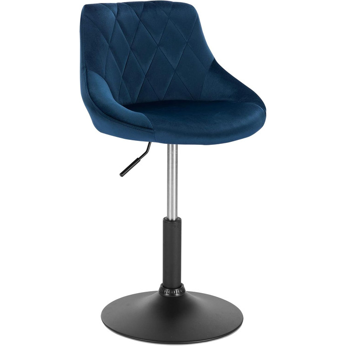 WOLTU Adjustable Swivel Bar Stool with Backrest - Dark Green Velvet Padded Chair