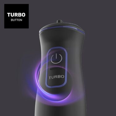 Стабілізатор Taurus Stabmixer 1000W: 20 швидкостей, турбо-функція, 4 леза з нержавіючої сталі, ергономічний дизайн, захист від бризок, аксесуари, нержавіюча сталь, пластик, срібно-чорний