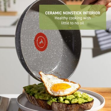 Набір посуду T-fal Revive Keramik, 12 предметів, антипригарне керамічне покриття, сірий