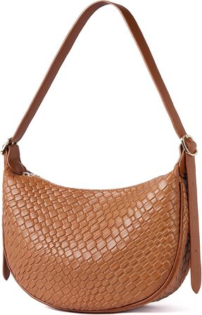 Сумка жіноча BOSTANTEN велика шопер з екошкіри, чорна/коричнева, на плече, елегантна сумка-хобо