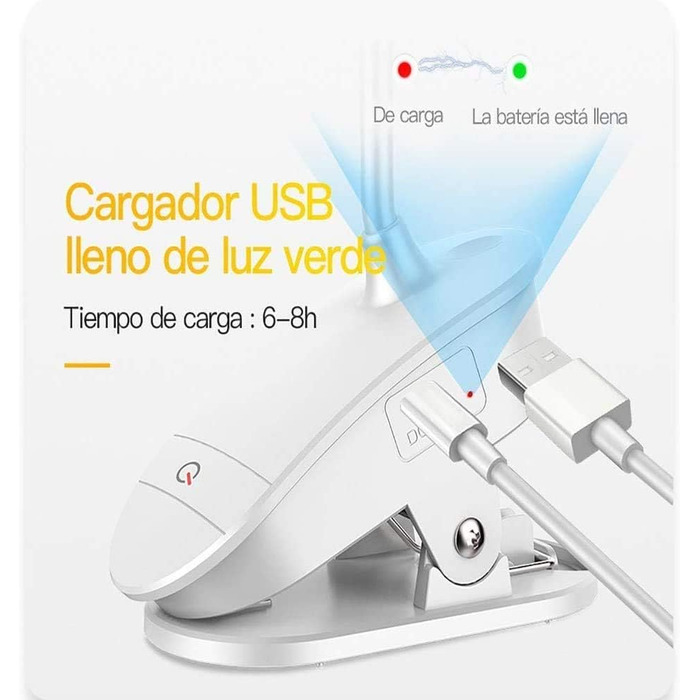 Лампа-прищіпка Frog Department Store, акумуляторна, для читання, 3 режими яскравості, USB-зарядка