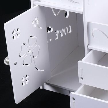 SHZICMY Cosmetic Storage Box with Drawers - White Makeup Organizer
