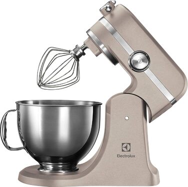 Тістоміс Electrolux EKM5570 з нержавіючої сталі, 1200 Вт, 10 швидкостей, з вінчиком та кришкою, пісочний колір