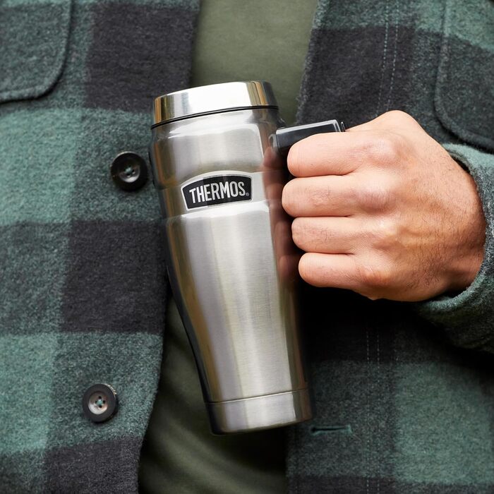 Термос König Travel Mug з нержавіючої сталі - Матовий Чорний (470 мл)
