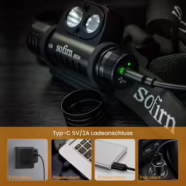 Sofirn HS20 Headlamp 2700 Lumens, Rechargeable LED Headlamp Type-C with Dual LEDs and Switchable Flashlight with Charge 5 Brightness Modes Thrower & Flood Function for Camping, Jogging