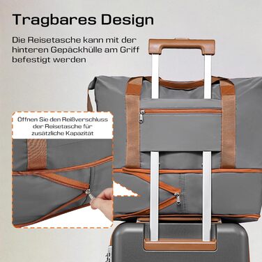 Набір валіз Joyway з ABS-пластику, розширюваний, на 4 колесах з TSA-замком (сірий, M)