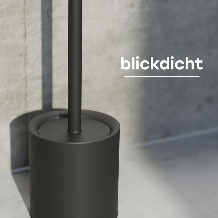 Силіконова щітка для унітазу SAVEGA з нержавіючої сталі - антибактеріальна щітка з тримачем, захист від бризок, чорна